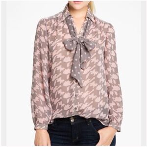 Bellatrix Pink and Brown Patterned Blouse